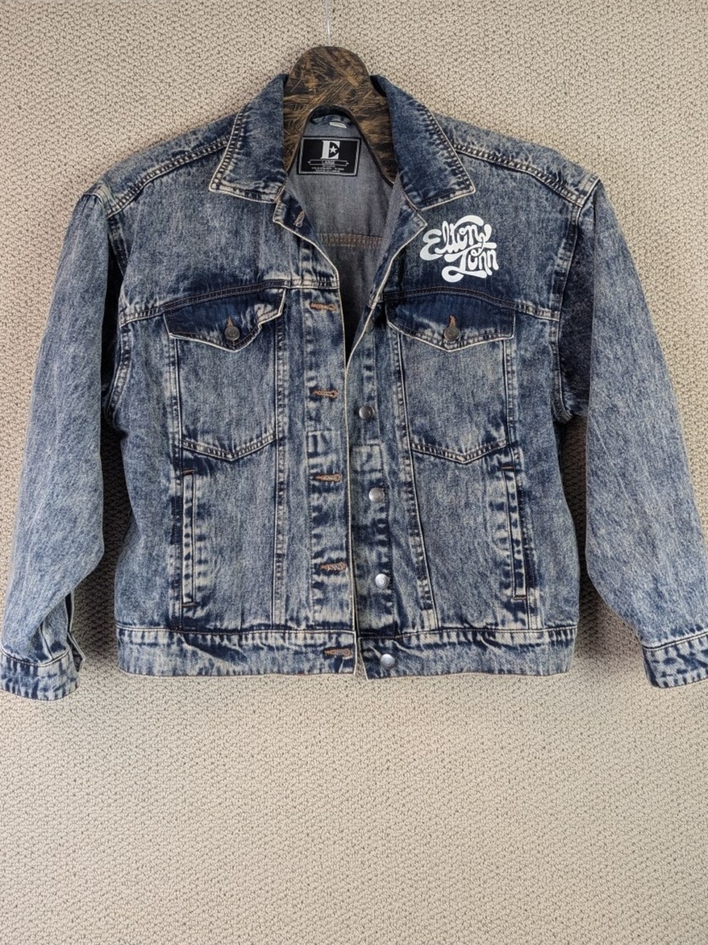 Official Elton John 2019 Farewell Tour Acid Wash Denim Jacket Large